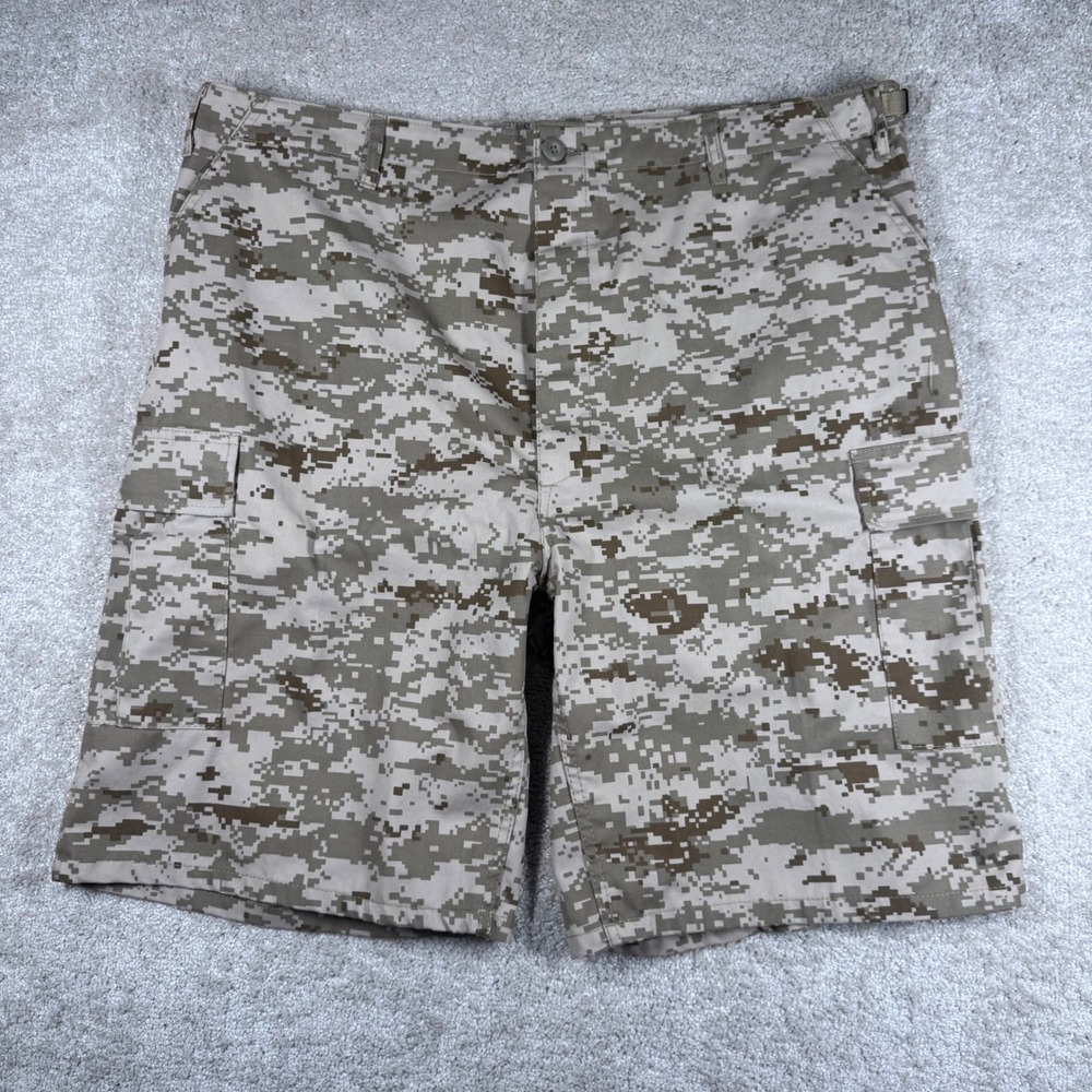 Rothco BDU Shorts Mens XXL Regular Desert Digital Camo Tactical Cargo Brown Tan